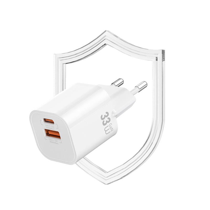 Wiwu Wi-G017 Cube Series Type-C PD & USB-A GaN Tech PD Fast Charging Mini Charging Head 33W - 5