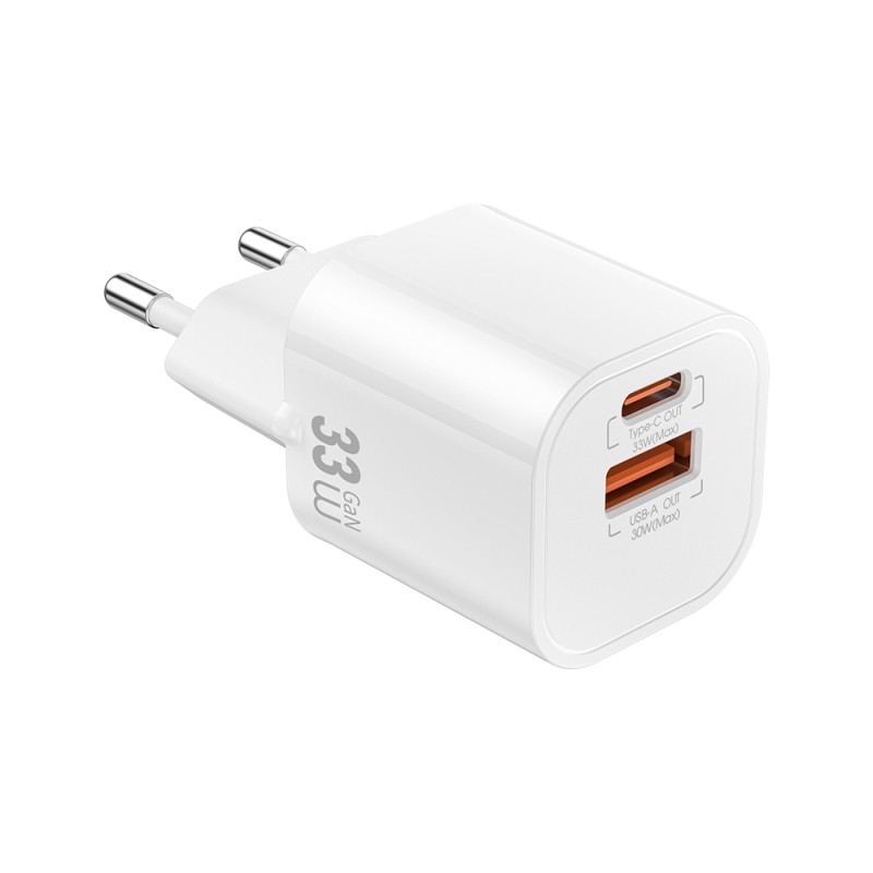 Wiwu Wi-G017 Cube Series Type-C PD & USB-A GaN Tech PD Fast Charging Mini Charging Head 33W - 11