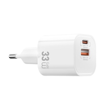 Wiwu Wi-G017 Cube Series Type-C PD & USB-A GaN Tech PD Fast Charging Mini Charging Head 33W - 12