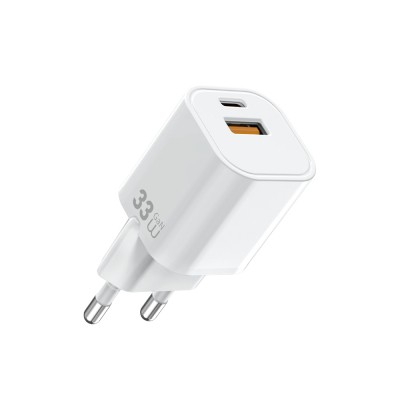 Wiwu Wi-G017 Cube Serisi Type-C PD & USB-A GaN Tech PD Hızlı Şarj Özellikli Mini Şarj Başlığı 33W