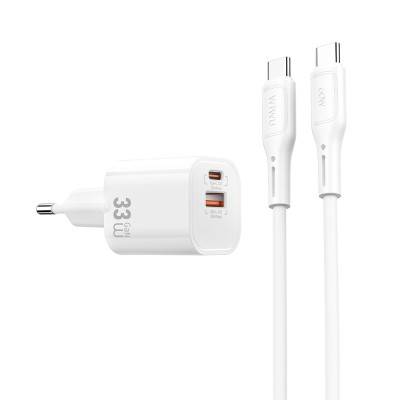 Wiwu Wi-G018 Cube Series Type-C to Type-C GaN Tech PD Fast Charging Wired Charger Set 33W - 3