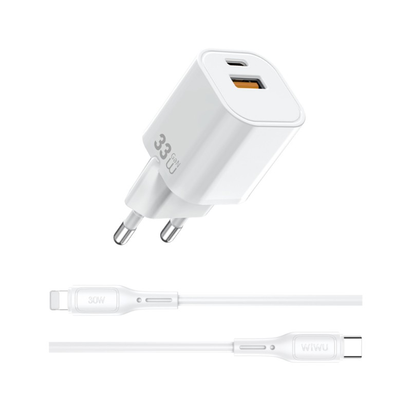 Wiwu Wi-G018 Cube Serisi Type-C to Lightning GaN Tech PD Hızlı Şarj Özellikli Kablolu Şarj Seti 33W - 4