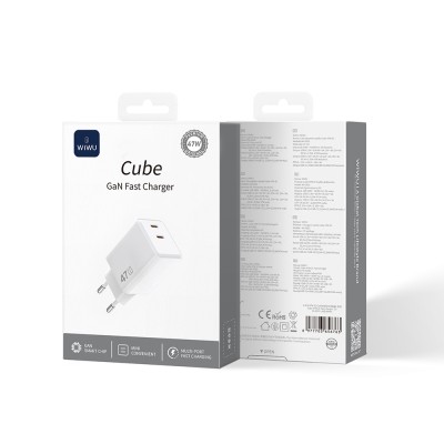 Wiwu Wi-G025 Cube Series Dual Type-C PD GaN Technology Fast Charging Head 47W - 5