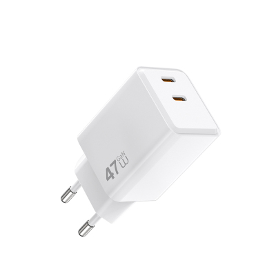 Wiwu Wi-G025 Cube Serisi Dual Type-C PD GaN Teknolojili Hızlı Şarj Başlığı 47W - Wiwu