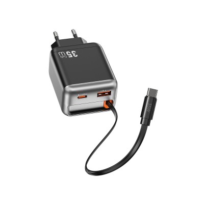 Wiwu Wi-G029 Helix Series GaN Technology Fast Charging Head USB-A to Type-C PD 35W Type-C Wired Charging Set - 3
