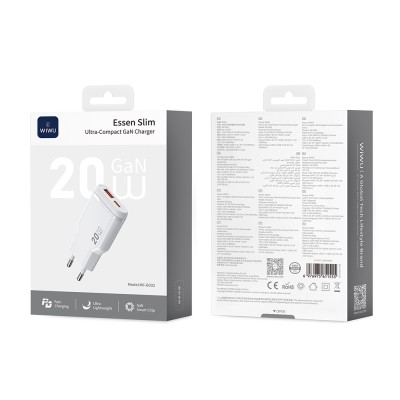 Wiwu Wi-G032 Essen Slim Serisi GaN Tech PD Hızlı Şarj Özellikli Şarj Başlığı 20W - 8