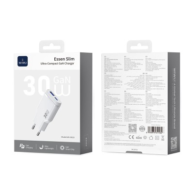 Wiwu Wi-G033 Essen Slim Serisi GaN Tech PD Hızlı Şarj Özellikli Şarj Başlığı 30W - 8