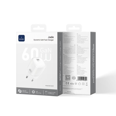 Wiwu Wi-G037 Jade Dynamic Serisi AVS Özellikli GaN Tech PD Hızlı Şarj Özellikli Şarj Başlığı 60W - 7