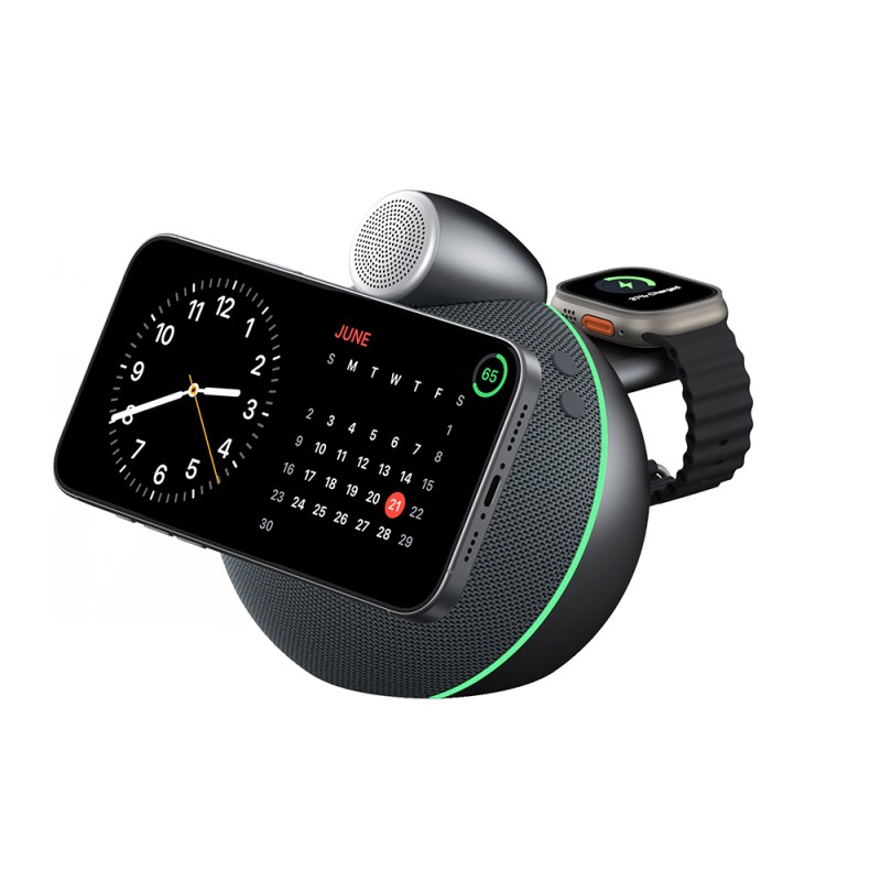 Wiwu Wi-G042 Qi2 Charging Technology Bluetooth Speaker with 25W Wireless Charging Stand - 3