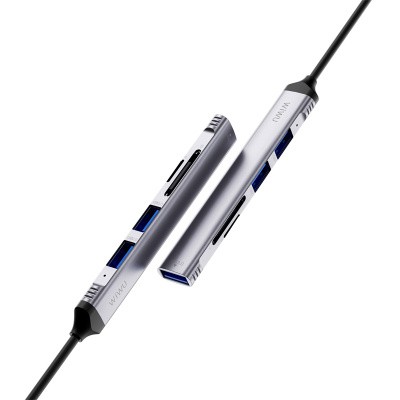 Wiwu Wi-HB003 Zolo Serisi USB3.0 + USB2.0 + SD/TF Bağlantılı Type-C USB-A 5in1 Hub - 3
