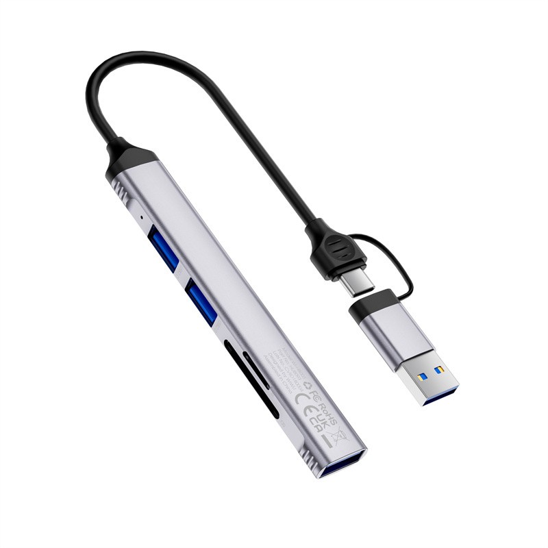 Wiwu Wi-HB003 Zolo Serisi USB3.0 + USB2.0 + SD/TF Bağlantılı Type-C USB-A 5in1 Hub - 4