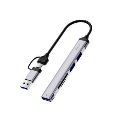 Wiwu Wi-HB003 Zolo Serisi USB3.0 + USB2.0 + SD/TF Bağlantılı Type-C USB-A 5in1 Hub - 2
