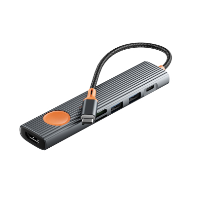 Wiwu Wi-HB8007 Travel Series 7-in-1 HDMI (4K@60Hz) Input 100W PD Type-C Hub Docking Station - Wiwu