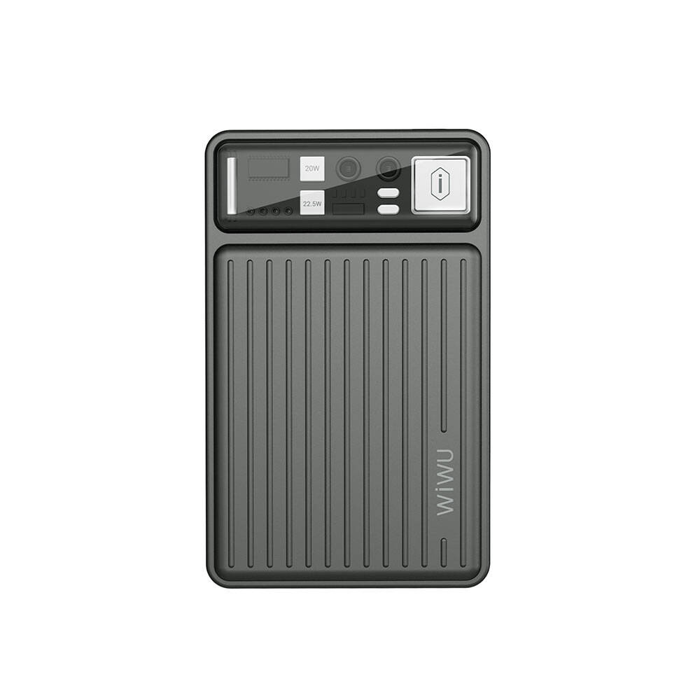 Wiwu Wi-P004 Trunk Serisi Type-C Lightning Çıkışlı Taşınabilir Powerbank PD 22.5W 10000mAh - Gri