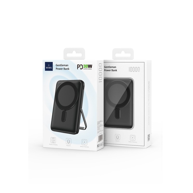 Wiwu Wi-P011 Gentleman Serisi LED Işık Göstergeli Standlı Kablosuz Powerbank 10.000mAh 15W - 8