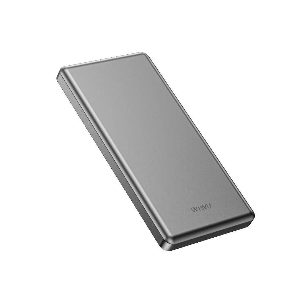 Wiwu Wi-P013 Slim Serisi LED Işık Göstergeli Ultra İnce Taşınabilir Powerbank 10000mAh 22.5W - Gri