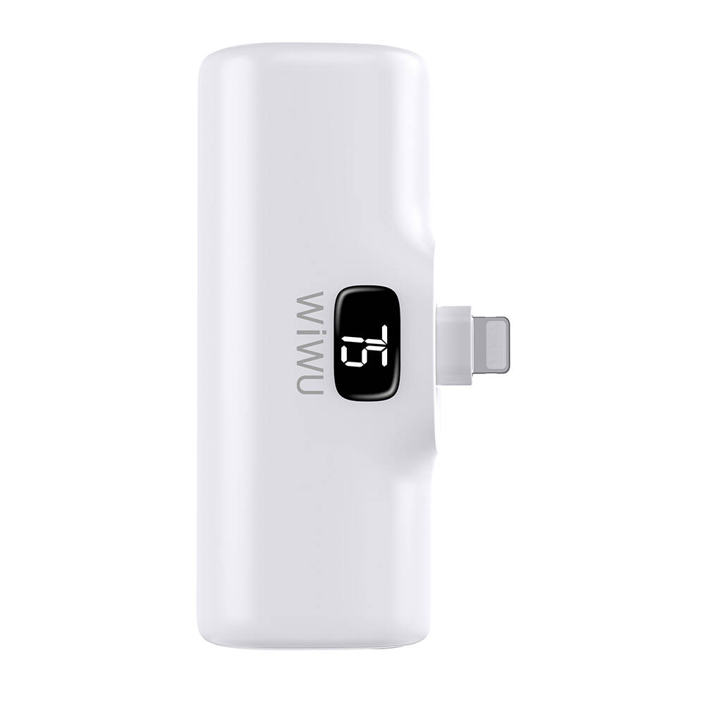 Wiwu Wi-P017 Capsule Serisi 2in1 Mini Taşınabilir Standlı Lightning Powerbank 5000mAh - Beyaz