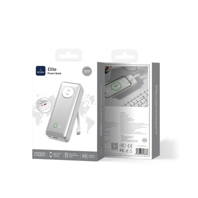 Wiwu Wi-P023 Elite Series Digital LED Display Smart Watch Wireless Charging Portable Power Bank 20000mAh 145W - 8