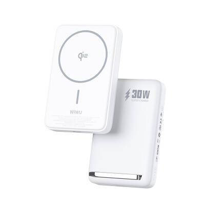Wiwu Wi-P031 Qi2 Charging Technology LED Light Indicator Stand 30W Portable Magsafe Wireless Powerbank 10.000mAh - Wiwu
