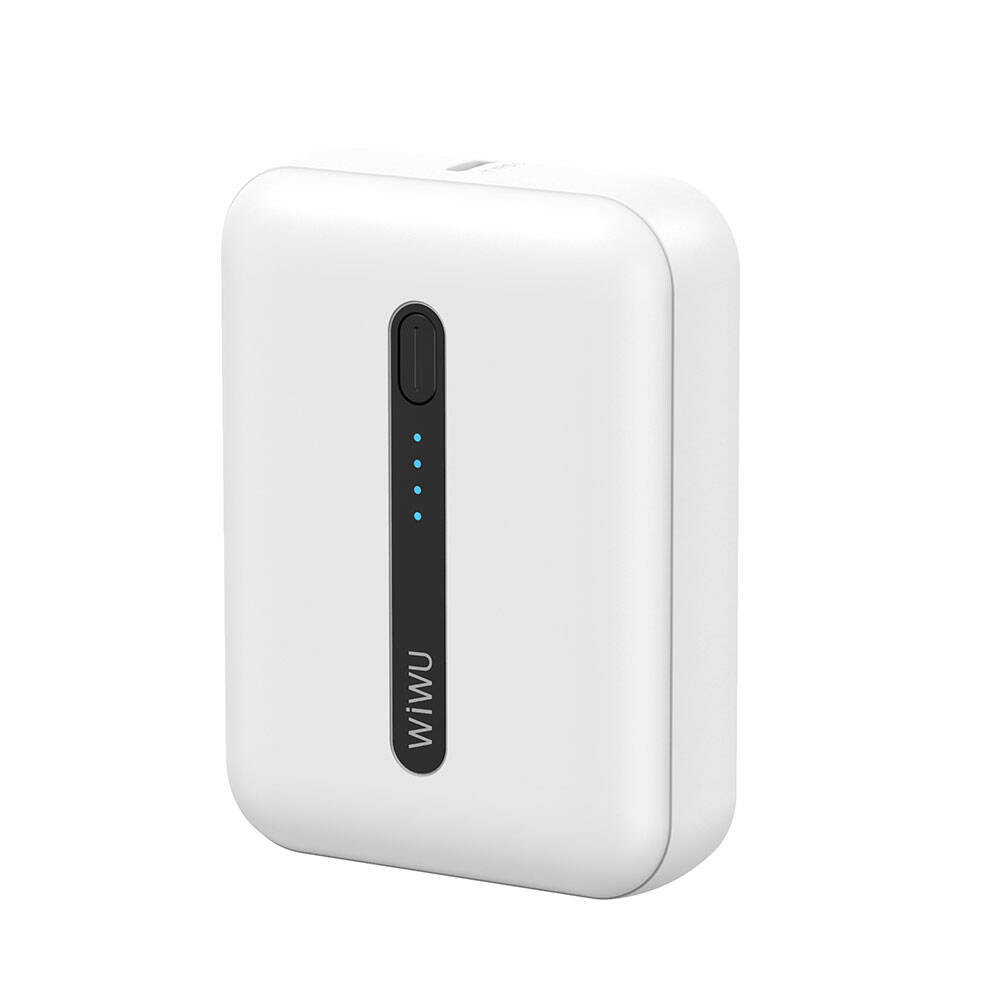 Wiwu Wi-P033 LED Işık Göstergeli Taşınabilir Mini Powerbank 10000mAh - Beyaz
