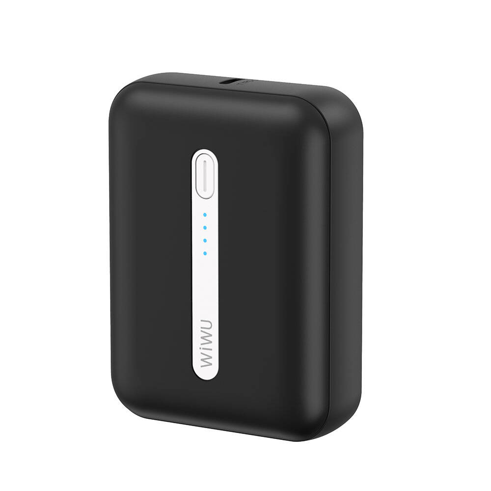 Wiwu Wi-P033 LED Işık Göstergeli Taşınabilir Mini Powerbank 10000mAh - Siyah
