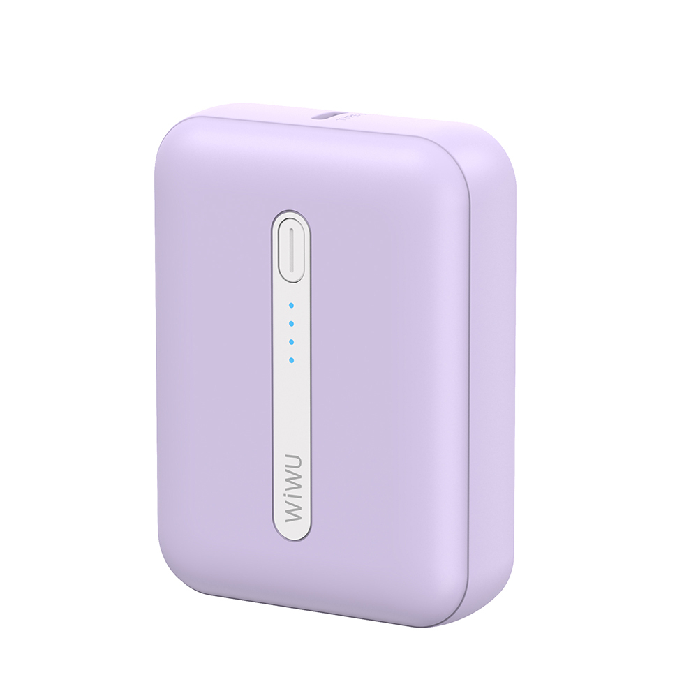 Wiwu Wi-P033 LED Işık Göstergeli Taşınabilir Mini Powerbank 10000mAh - Mor