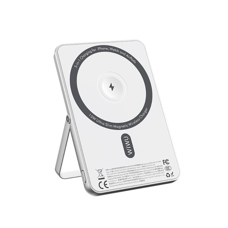 Wiwu Wi-P034 Dijital LED Göstergeli Standlı Kablosuz Powerbank 5000mAh 15W - 6