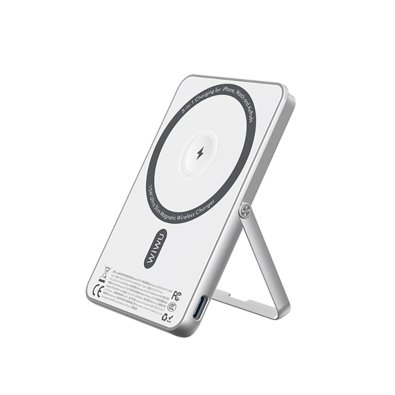 Wiwu Wi-P034 Dijital LED Göstergeli Standlı Kablosuz Powerbank 5000mAh 15W - 7