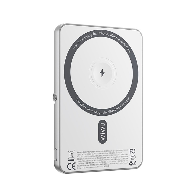 Wiwu Wi-P034 Wireless Powerbank with Digital LED Indicator Stand 5000mAh 15W - 5