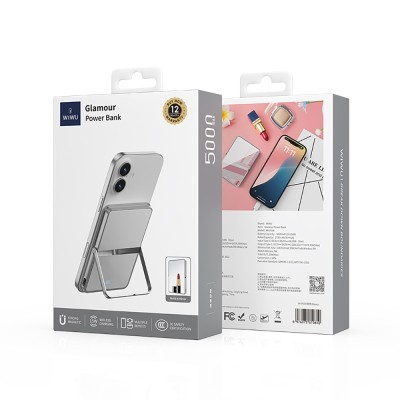 Wiwu Wi-P034 Wireless Powerbank with Digital LED Indicator Stand 5000mAh 15W - 9