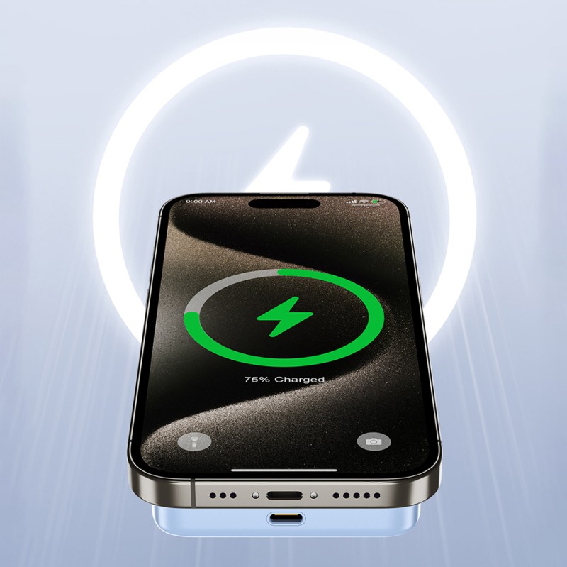 Wiwu Wi-P043 LED Işık Göstergeli Standlı Taşınabilir M-safe Wireless Powerbank 10.000mAh 15W - 13