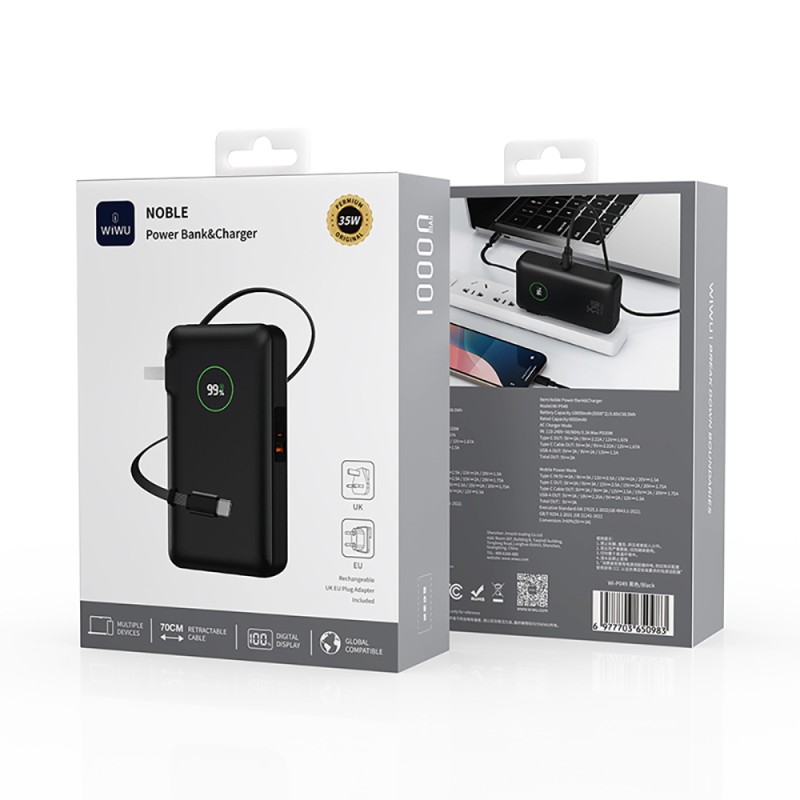 Wiwu Wi-P049 Noble Series Type-C Wired Digital LED Display Powerbank PD 35W 10000mAh - 5