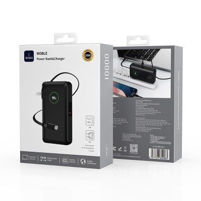 Wiwu Wi-P049 Noble Serisi Type-C Kablolu Dijital LED Göstergeli Powerbank PD 35W 10000mAh - 5
