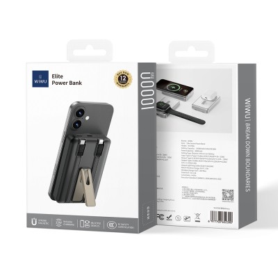 Wiwu Wi-P056 Taşınabilir Wireless Şarj ve PD Hızlı Şarj Özellikli Powerbank 15W 10000mAh - 21