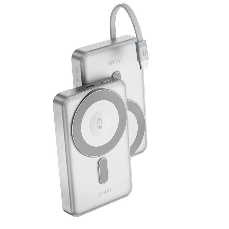 Wiwu Wi-P056 Taşınabilir Wireless Şarj ve PD Hızlı Şarj Özellikli Powerbank 15W 10000mAh - 9