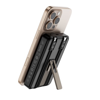 Wiwu Wi-P056 Taşınabilir Wireless Şarj ve PD Hızlı Şarj Özellikli Powerbank 15W 10000mAh - 13