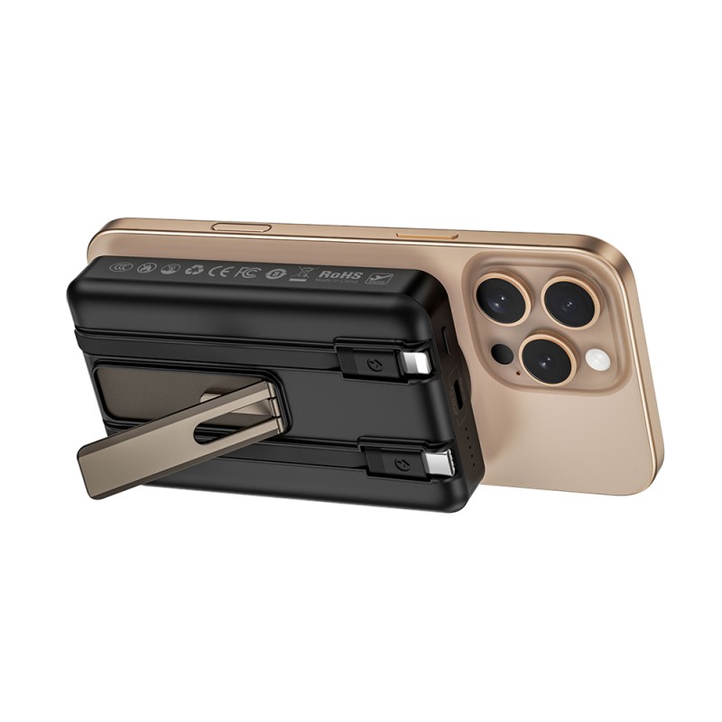 Wiwu Wi-P056 Taşınabilir Wireless Şarj ve PD Hızlı Şarj Özellikli Powerbank 15W 10000mAh - 15