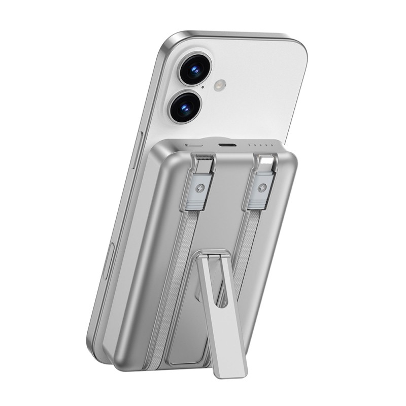 Wiwu Wi-P056 Taşınabilir Wireless Şarj ve PD Hızlı Şarj Özellikli Powerbank 15W 10000mAh - 3