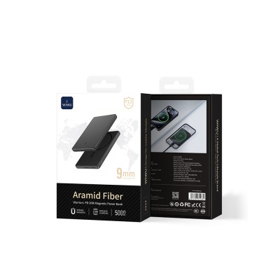 Wiwu Wi-P072 PD 20W M-safe Şarj Özellikli Ultra İnce Aramid Fiber Powerbank 15W 5000mAh - 7