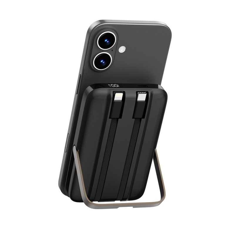 Wiwu Wi-P077 Pionner Series Portable Wireless Charging and PD 20W Fast Charging Stand Power Bank 15W 10000mAh - 8
