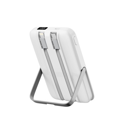 Wiwu Wi-P077 Pionner Series Portable Wireless Charging and PD 20W Fast Charging Stand Power Bank 15W 10000mAh - 11
