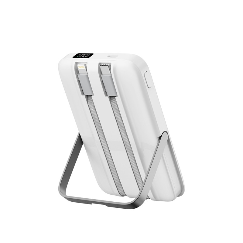 Wiwu Wi-P077 Pionner Series Portable Wireless Charging and PD 20W Fast Charging Stand Power Bank 15W 10000mAh - 11