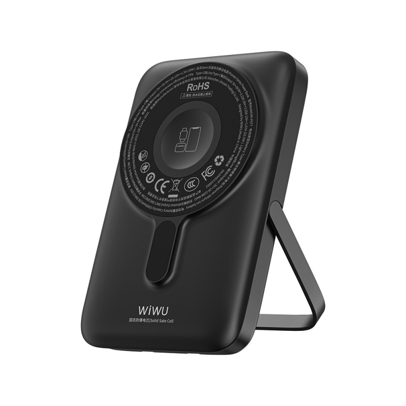 Wiwu Wi-P077 Pionner Series Portable Wireless Charging and PD 20W Fast Charging Stand Power Bank 15W 10000mAh - 3