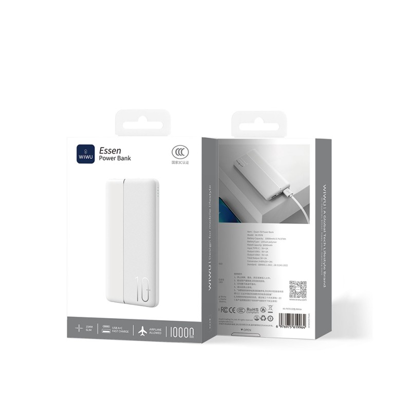 Wiwu Wi-P078 Essen Series Portable Power Bank 10000mAh with LED Light Display - 7
