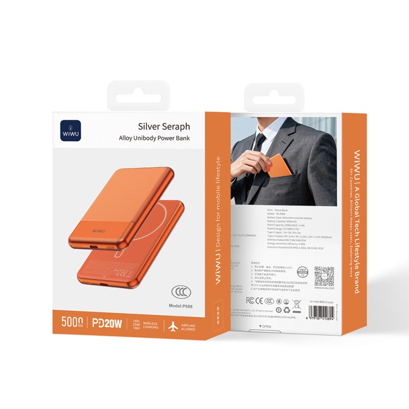 Wiwu Wi-P088 PD 20W Wireless Power Bank 5000mAh 15W with LED Light Indicator - 11
