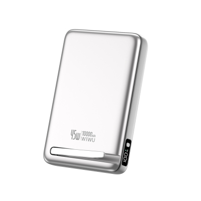 Wiwu Wi-P090 Mag Pro Serisi Qi2 Şarj Teknolojili Standlı 45W Taşınabilir M-safe Wireless Powerbank 10.000mAh - Wiwu
