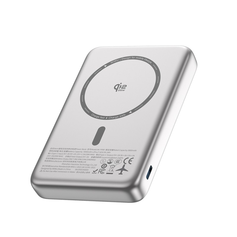 Wiwu Wi-P090 Mag Pro Serisi Qi2 Şarj Teknolojili Standlı 45W Taşınabilir M-safe Wireless Powerbank 10.000mAh - 2