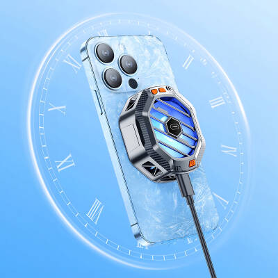 Wiwu Wi-R001 15W M-safe Şarj Özellikli RGB Işıklı Telefon Soğutucu Fan - 5