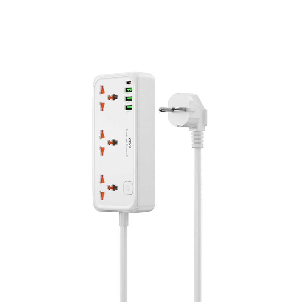Wiwu Wi-S005 GaN Tech Power Strip Çoklu Priz 30W - Beyaz