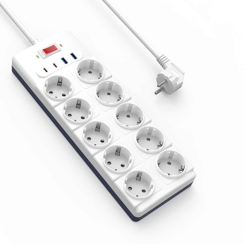 Wiwu Wi-S008 20W GaN Tech Power Strip 14 in 1 Çoklu Priz 2M - Beyaz
